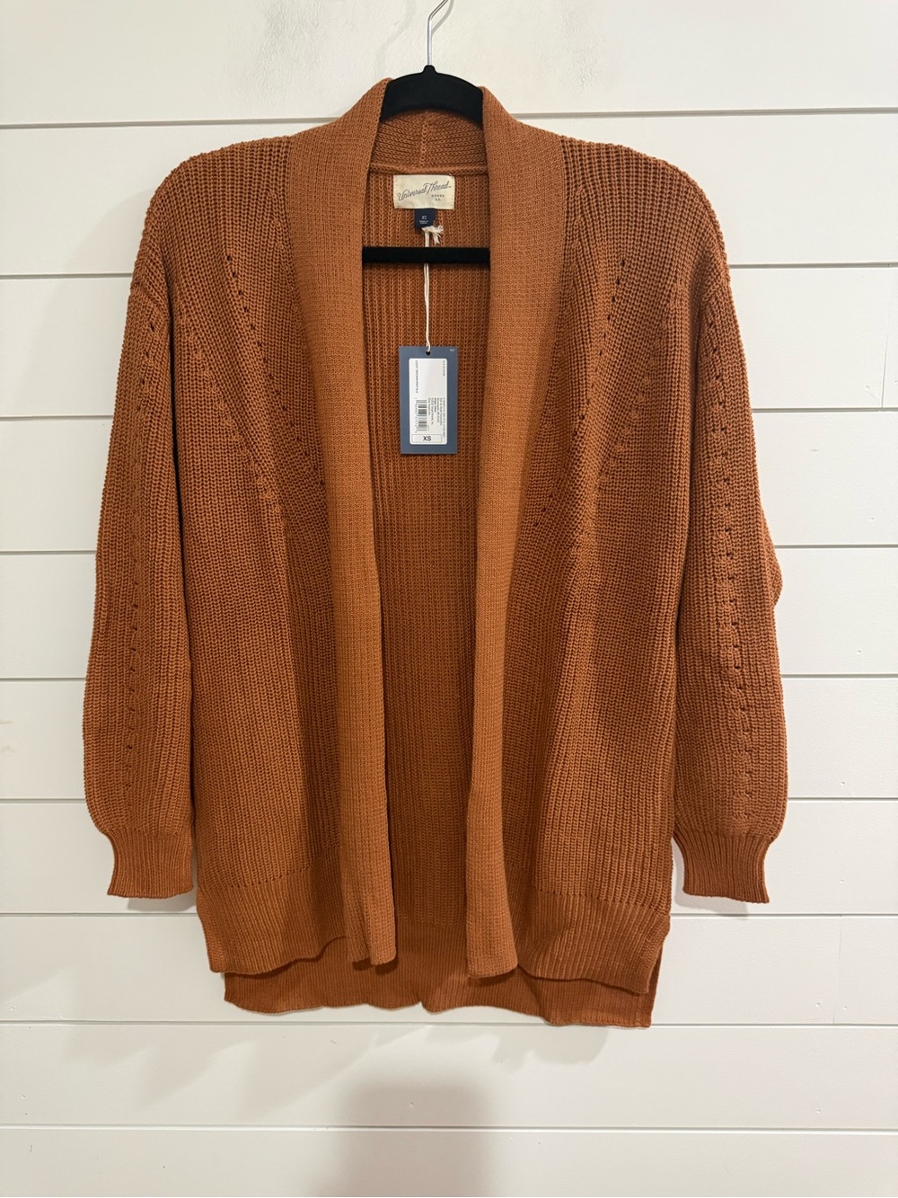 Universal Thread Open-Front Cardigan in Rust Orange